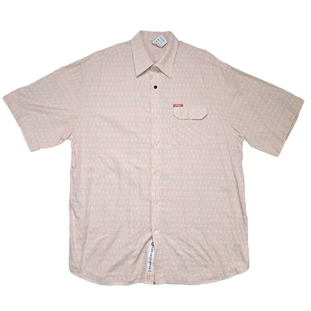 Y2K G-Unit Tools of the Trade Orange Denim Short Sleeve Button Up Shirt Mens XXL